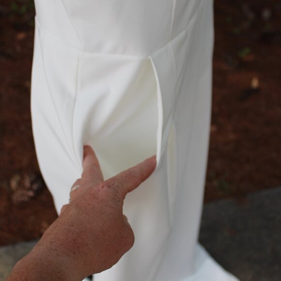 Francesca's Mi Ami Women's White Sleeveless Lace Bodice Jumpsuit Romper Medium - Picture 9 of 15